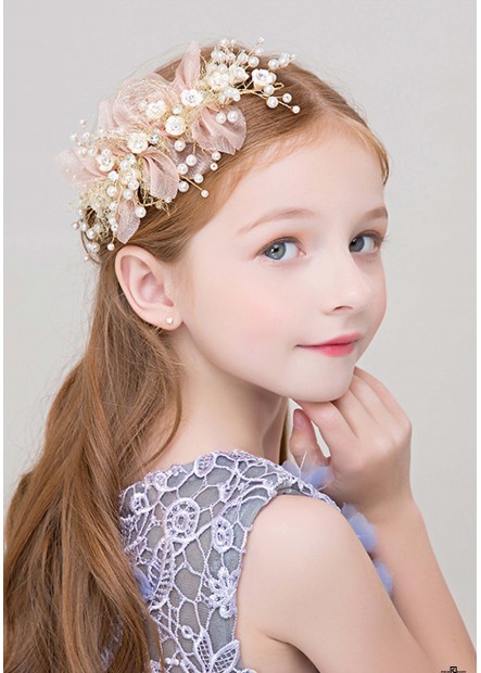 Eye-catching Pearl Flower Girl Tiaras Headbands T901556677200