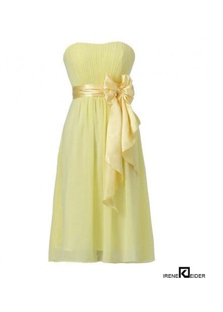 A short bow bridesmaid's dress with a plaster breast T901553753138