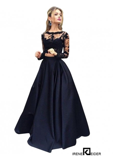 Irenekleider Lace Black Long Prom Evening Dress