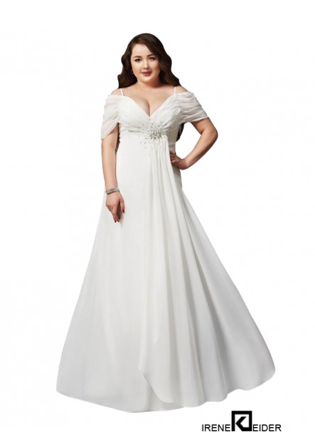 Irenekleider White Long Plus Size Prom Evening Dress
